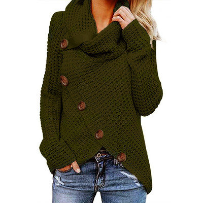 Μακρυμάνικα Χειμερινά ζεστά γυναικεία πουλόβερ Ρούχα Μασίφ πουλόβερ Κουμπιά με λαιμόκοψη 2022 Μόδα Φθινοπωρινό Κομψά, καθημερινά γυναικεία πουλόβερ
