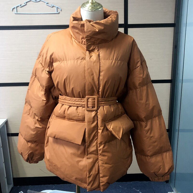 Kokvilnas ikdienas ziemas mētelis sieviešu parkera mētelis glancēta virsma silta bieza bieza brīva sieviešu jaka sieviešu jaka ar jostu 2021. gada jaunums