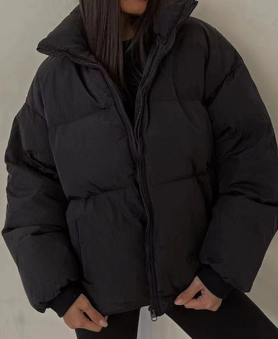 Zimske parke za žene 2022. Modne pufer jakne sa samostojećim ovratnikom Tople debele crne ležerne ženske gornje odjeće Kaputi