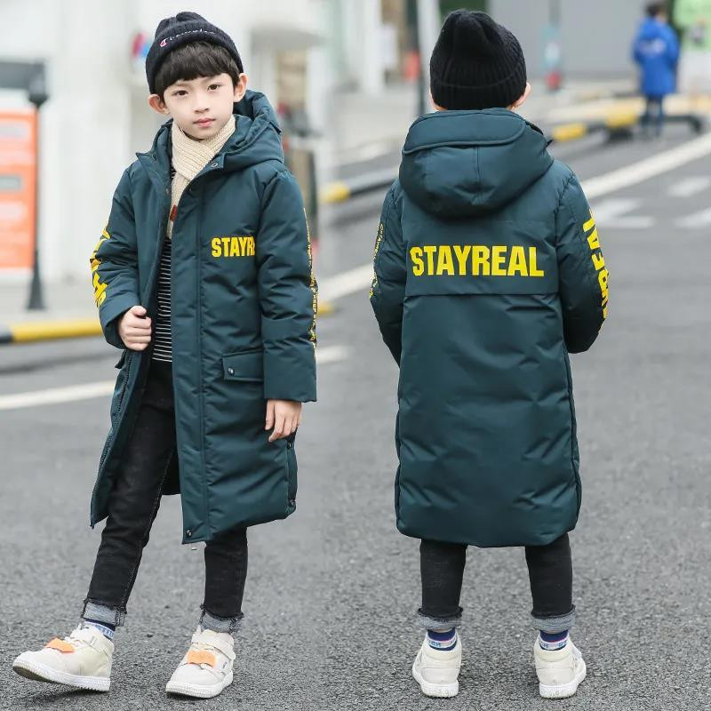 Ρωσία Snowsuit 2022 Χειμώνας Αγόρια Μακρύ Παλτό Ρούχα Αδιάβροχα Αντιανεμικά Εξωτερική Χονδρή κουκούλα Parka Παιδικά ρούχα -30