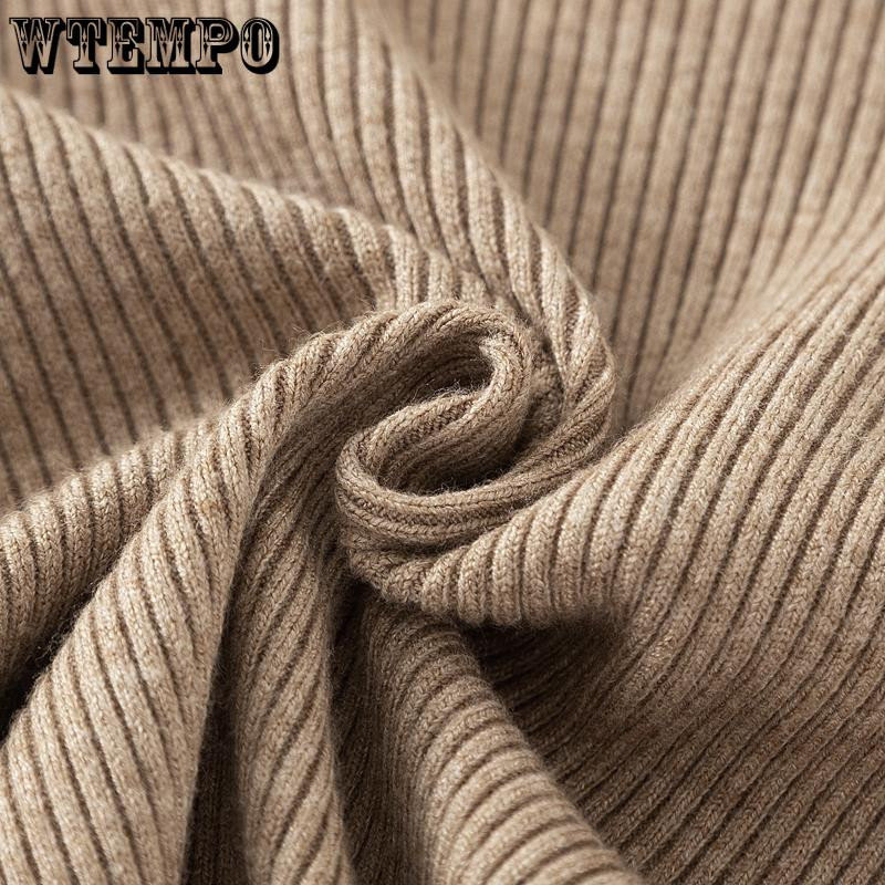 Φθινοπωρινά χειμωνιάτικα βολάν Πουλόβερ με ζιβάγκο με ρουστίκ γυναικεία πουλόβερ Υψηλή ελαστική συμπαγή γυναικεία λεπτή σέξι πλεκτά πουλόβερ Drop Shipping