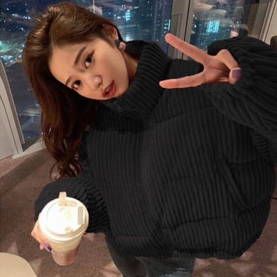 Ženska jakna od samta, topla, široka, ležerna jakna, parke, kratka vanjska odjeća, donji kaput, ženske debele bomber jakne, zima, jesen, proljeće