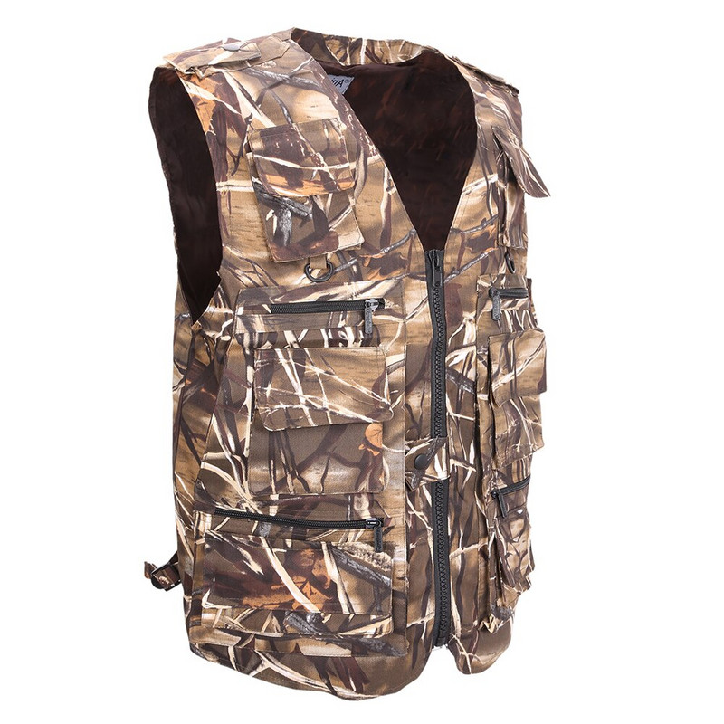 Novi ribarski prsluk Muške jakne bez rukava Kamuflažni terenski prozračni taktički prsluk s mnogo više džepova Prsluk za vanjsku upotrebu