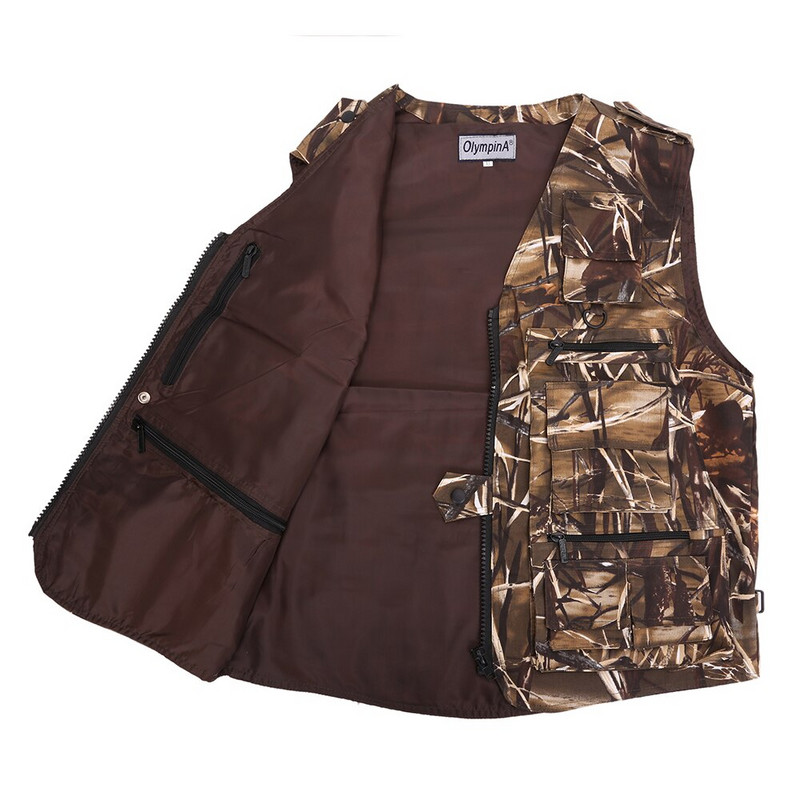 Novi ribarski prsluk Muške jakne bez rukava Kamuflažni terenski prozračni taktički prsluk s mnogo više džepova Prsluk za vanjsku upotrebu