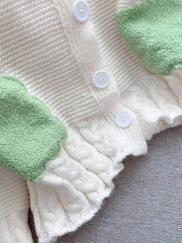 Circyy skraćeni pulover Ženski pleteni kardigan pulover s mašnom Cvjetna modna patchwork odjeća Ležerna nova slatka i slatka jednoredno kopčanje