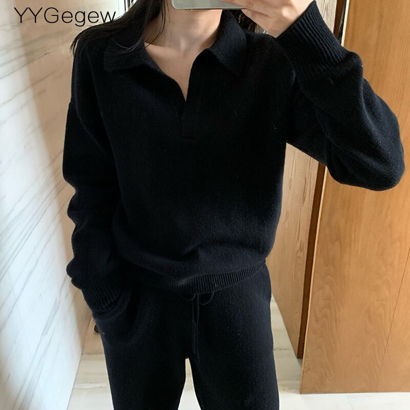 2021. gada kašmira rudens ziemas polo Džemperis Pulovers sieviešu ar garām piedurknēm oversize v-veida kakla izgriezums Kakla elegants džemperis