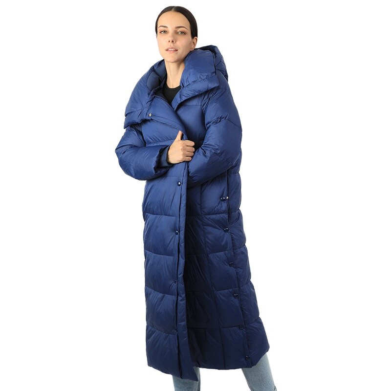 Sieviešu gara dūnu jaka Parka ārdrēbes ar kapuci stepēts mētelis Sieviešu biroja sieviešu kokvilnas apģērbi silti modes augstākās kvalitātes 19-079