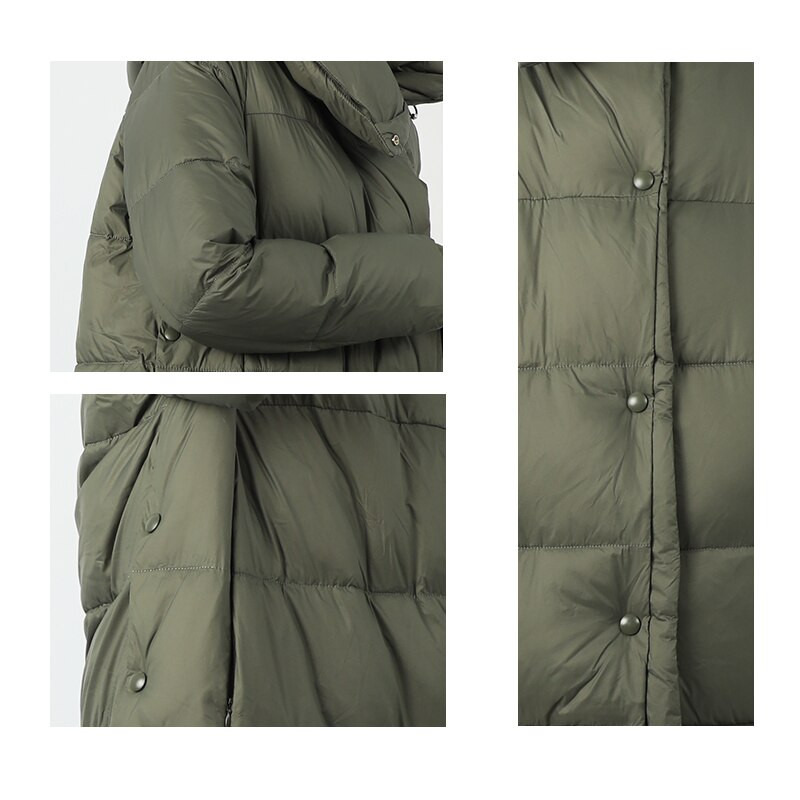 Sieviešu gara dūnu jaka Parka ārdrēbes ar kapuci stepēts mētelis Sieviešu biroja sieviešu kokvilnas apģērbi silti modes augstākās kvalitātes 19-079