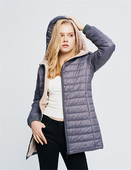 Zimska jakna Ženska tanka jakna od flisa s kapuljačom i dugim rukavima Ženska uska jakna srednjeg kroja Ženski pamučni kaput