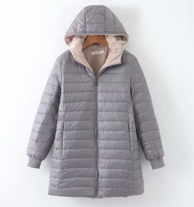 Zimska jakna Ženska tanka jakna od flisa s kapuljačom i dugim rukavima Ženska uska jakna srednjeg kroja Ženski pamučni kaput