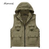 DIMUSI Vasaras Vīriešu Klasiskās Vestes Elpojošas Vairākas Kabatas Tīkla Veste Bez Piedurknēm Jakas Vīriešu Apģērbs Makšķerēšanas Vestes Apģērbs