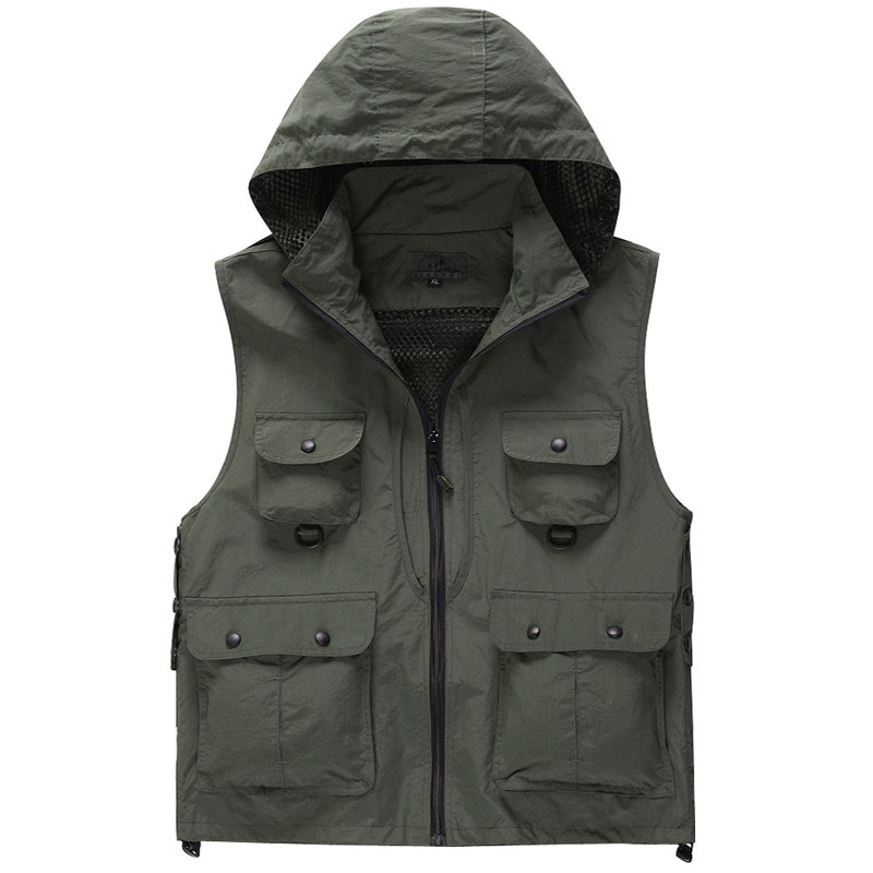 DIMUSI Vasaras Vīriešu Klasiskās Vestes Elpojošas Vairākas Kabatas Tīkla Veste Bez Piedurknēm Jakas Vīriešu Apģērbs Makšķerēšanas Vestes Apģērbs