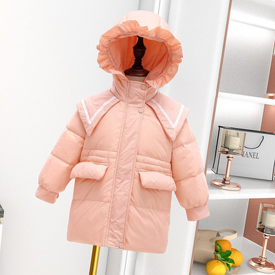 Mazuļu Meiteņu Apģērbi Jauni Rudens Ziemas Bērnu Modes Zēniem Meiteņu Jakas Karikatūra Bieza Silta Bērnu Garš Mētelis Jakas Sniega tērps 1-6Y