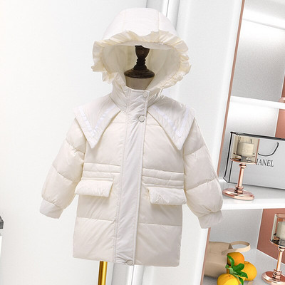 Mazuļu Meiteņu Apģērbi Jauni Rudens Ziemas Bērnu Modes Zēniem Meiteņu Jakas Karikatūra Bieza Silta Bērnu Garš Mētelis Jakas Sniega tērps 1-6Y