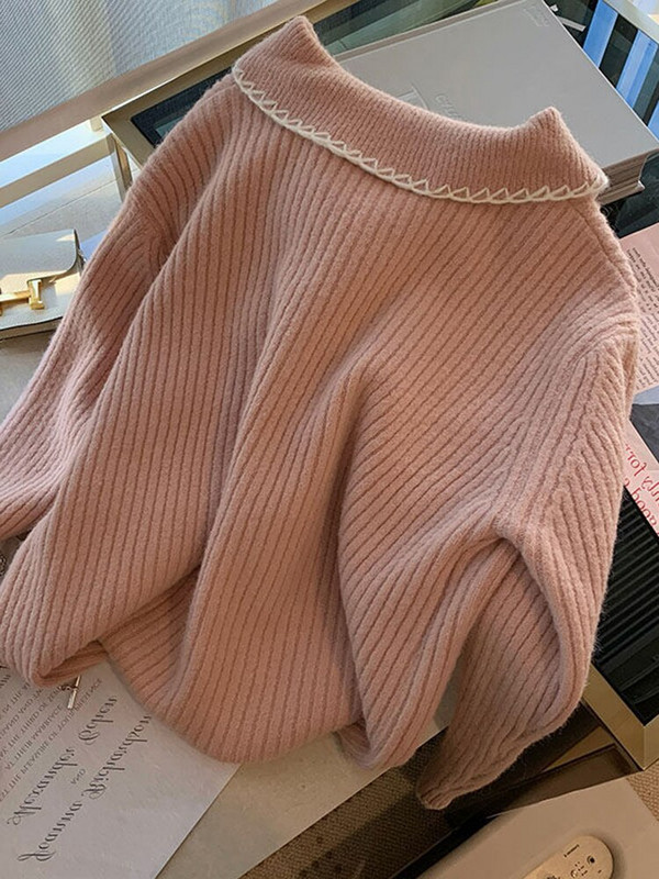 Circyy sieviešu jaciņš, vintage, biezs korejiešu džemperis, šiks, trikotāžas, rievotas, salds meiteņu mētelis ar vienrindu rudens ziema 2022, silts