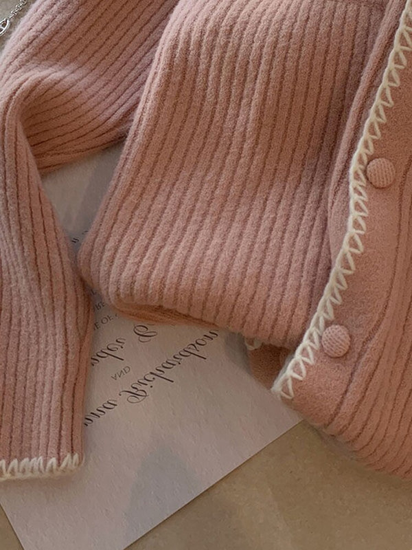 Circyy sieviešu jaciņš, vintage, biezs korejiešu džemperis, šiks, trikotāžas, rievotas, salds meiteņu mētelis ar vienrindu rudens ziema 2022, silts