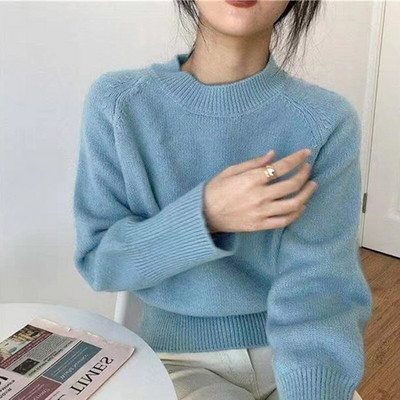 WYWM Winter Vintage Βάση O-λαιμόκοψη Πλεκτό Γυναικείο πουλόβερ Casual Lazy Oaf πουλόβερ πουλόβερ παντός τύπου Γυναικεία μασίφ απλά πλεκτά