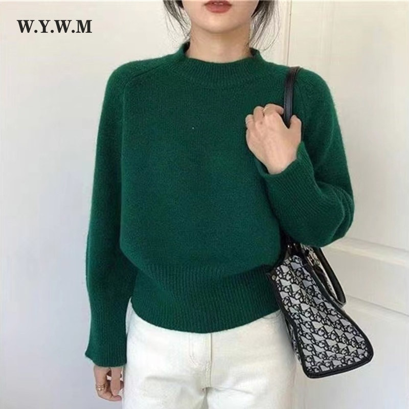 WYWM Winter Vintage Βάση O-λαιμόκοψη Πλεκτό Γυναικείο πουλόβερ Casual Lazy Oaf πουλόβερ πουλόβερ παντός τύπου Γυναικεία μασίφ απλά πλεκτά