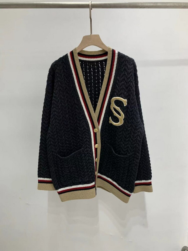 2022. gada jauns rudens ziemas raibs, krāsains burts, izšūts sieviešu ikdienas brīvs trikotāžas džemperis