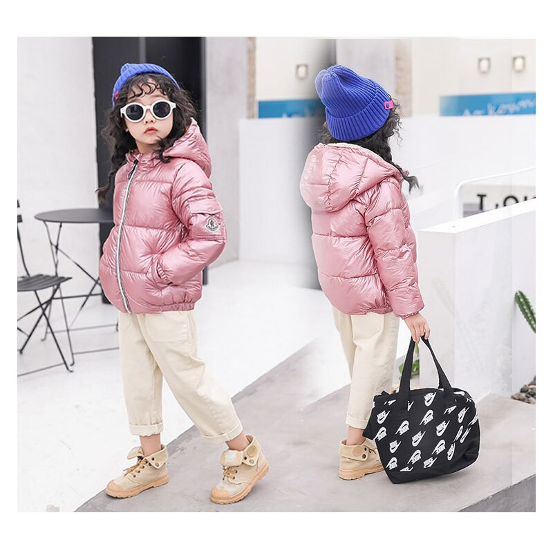 3 4 5 6 7 8 9 10 gadi ziemas meiteņu jaka Jauna mode Saglabā siltumu zēniem Virsdrēbes ar kapuci rāvējslēdzējs Ikdienas Ziemassvētku mētelis Bērnu apģērbs