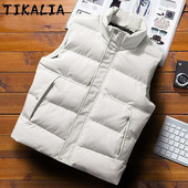 Kardigán dzseki férfi állógallér Koreai divat ujjatlan kabát férfi pehelymellények tavaszi őszi férfi ruházat 2021 vadonatúj meleg