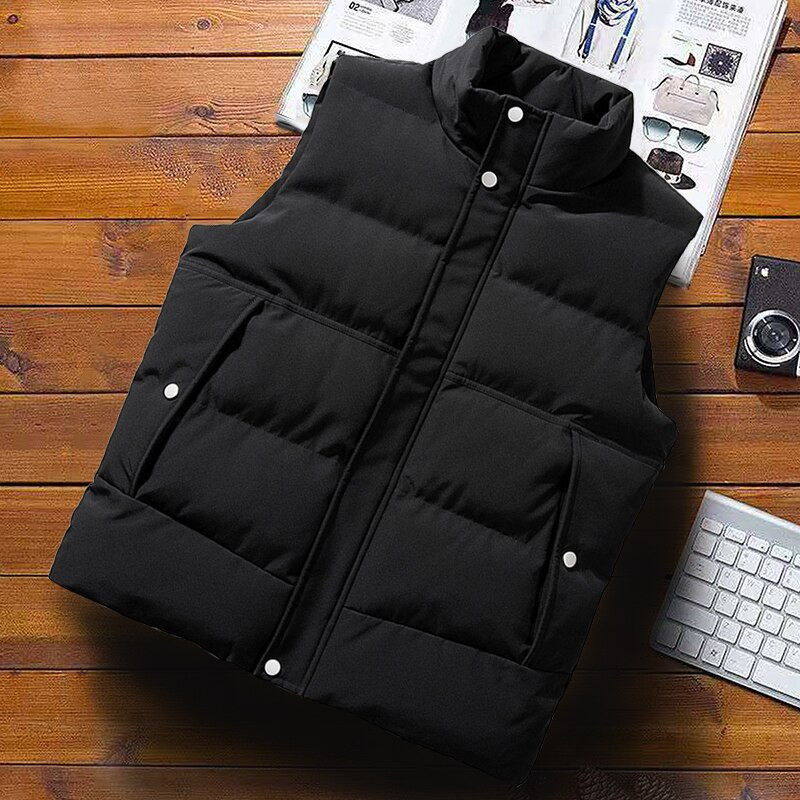 Kardigán dzseki férfi állógallér Koreai divat ujjatlan kabát férfi pehelymellények tavaszi őszi férfi ruházat 2021 vadonatúj meleg