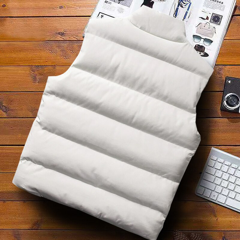 Kardigán dzseki férfi állógallér Koreai divat ujjatlan kabát férfi pehelymellények tavaszi őszi férfi ruházat 2021 vadonatúj meleg