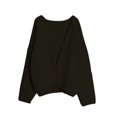 Sieviešu korejiešu stila rudens jaciņš, dzeltens, vienkrāsains trikotāžas džemperis, vienkāršs, populārs, elegants ikdienišķs Ulzzang brīvs studentu virsdrēbes