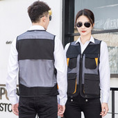 Vīriešu veste ar V veida kakla izgriezumu ar rāvējslēdzēju tīkla jaka bez piedurknēm pavasara vasara vīriešu daudzkabatu liela izmēra veste L-6XL