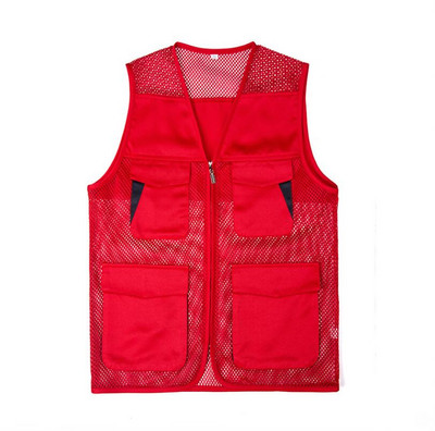 Vīriešu veste ar V veida kakla izgriezumu ar rāvējslēdzēju tīkla jaka bez piedurknēm pavasara vasara vīriešu daudzkabatu liela izmēra veste L-6XL