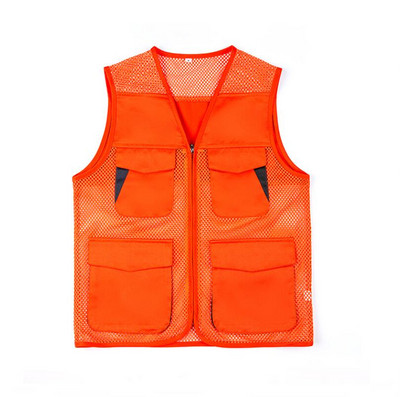 Vīriešu veste ar V veida kakla izgriezumu ar rāvējslēdzēju tīkla jaka bez piedurknēm pavasara vasara vīriešu daudzkabatu liela izmēra veste L-6XL