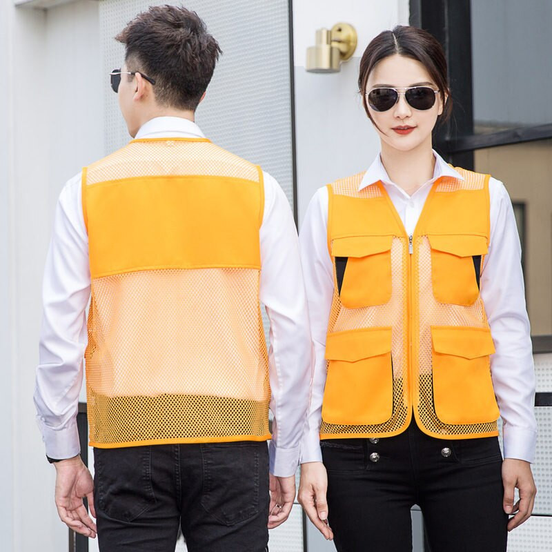 Vīriešu veste ar V veida kakla izgriezumu ar rāvējslēdzēju tīkla jaka bez piedurknēm pavasara vasara vīriešu daudzkabatu liela izmēra veste L-6XL