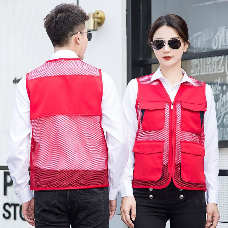 Vīriešu veste ar V veida kakla izgriezumu ar rāvējslēdzēju tīkla jaka bez piedurknēm pavasara vasara vīriešu daudzkabatu liela izmēra veste L-6XL