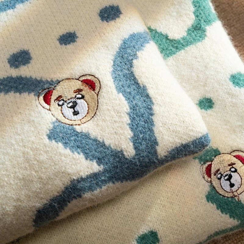 Χαριτωμένο και γλυκό ροζ πουλόβερ με μοτίβο αρκούδας για φθινόπωρο και χειμώνα 2021 νέο γυναικείο πουλόβερ με στρογγυλή λαιμόκοψη ιαπωνικού κολεγιακού στυλ