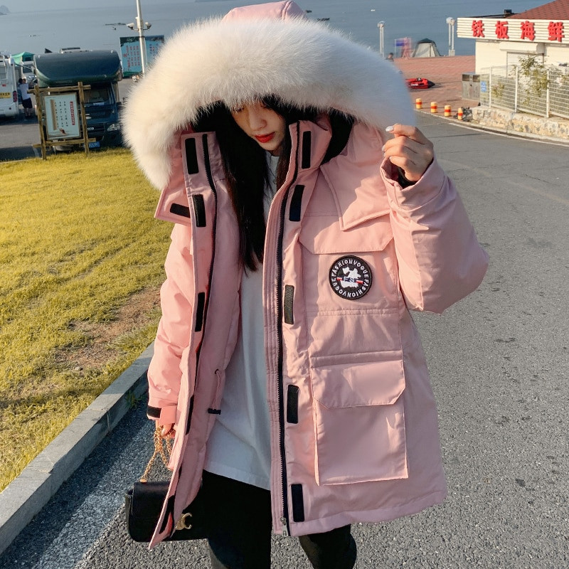 2022. gada ziemas jauns modes jaka ar kapuci, sieviešu biezāka ziemas āra sniega jaka pāra jaka mētelis