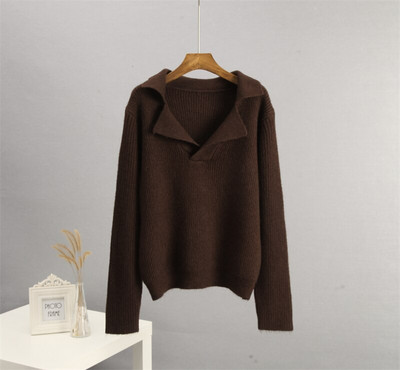 Lenmemsen Υπερμεγέθη Χαλαρά Κομψά Πλεκτά Γυναικεία Πουλόβερ Μασίφ με γυριστό γιακά Γυναικεία Χονδρά φθινοπωρινά χειμωνιάτικα μπλουζάκια