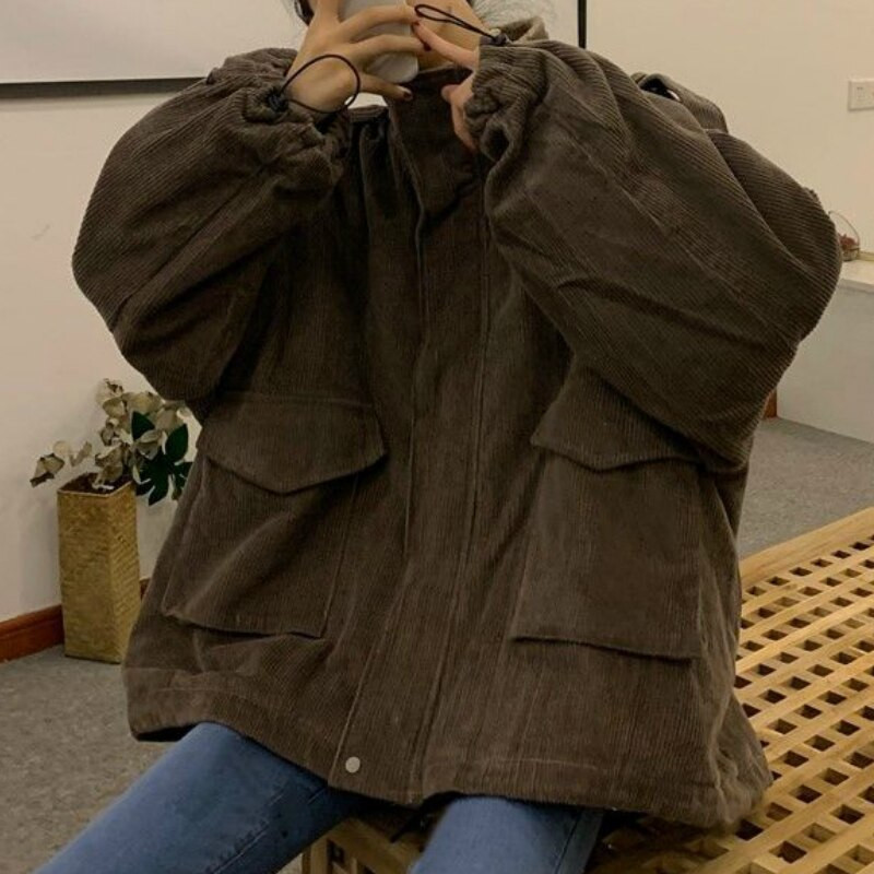 Parkas Sieviešu šiks Patchwork Velvets Vintage Biezs Brīvs Ziemas Silts Sieviešu Virsdrēbes Jaunākās Modes Sieviešu Kabata Universal Basic