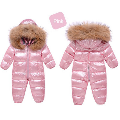 Ziemas kombinezons meitenēm bērniem Biezs slēpošanas tērps zēniem pīļu dūnu jaka Toddler Baby Snowsuits Virsdrēbes silts mētelis 0-3g