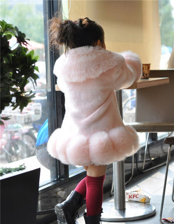 Χειμερινό μπουφάν παιδικό κορίτσι παρκά χαριτωμένο ζεστό παλτό από ψεύτικη γούνα γάμου για κορίτσια Παιδικά χειμωνιάτικα ρούχα Απαλά παιδικά παλτό για πάρτι