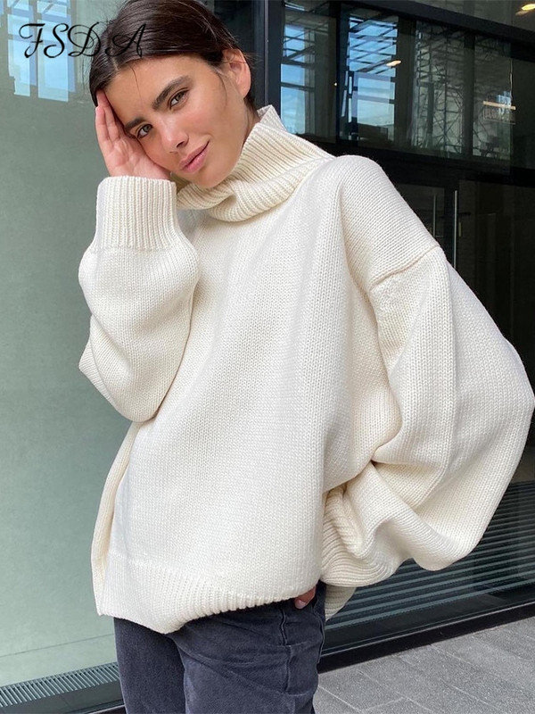 FSDA rudens ziemas pelēks bruņurupuču trikotāžas sieviešu džemperis ar garām piedurknēm, lielizmēra pulovers, ikdienišķs brīvs 2022. gada mīksts džemperis