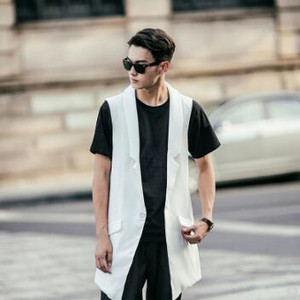 Vīriešu personība dīdžejs hip hop punk garā veste colete masculino vīriešu nakts kluba skatuves tērps gotiskā veste slim fit chaleco