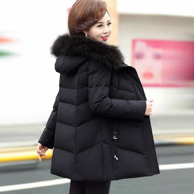 Νέο χειμωνιάτικο μπουφάν 2022 Γυναικείο γούνινο γιακά παρκά παλτό με κουκούλα Femme Γυναικείο πανωφόρι Parka με ζεστό χοντρό βαμβάκι με επένδυση