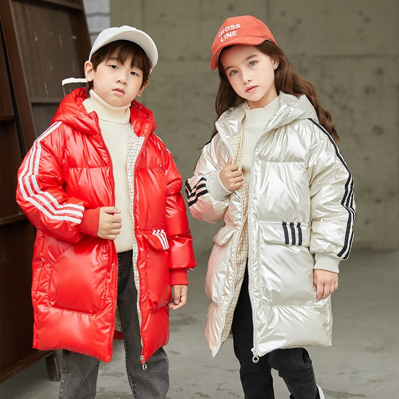 Zēnu ziemas mēteļi un jaka bērniem Sporta jakas Baltas pīles dūnu biezas Ziemas jaka Zēnu meitenes ziemas mētelis bērnu apģērbi Parker