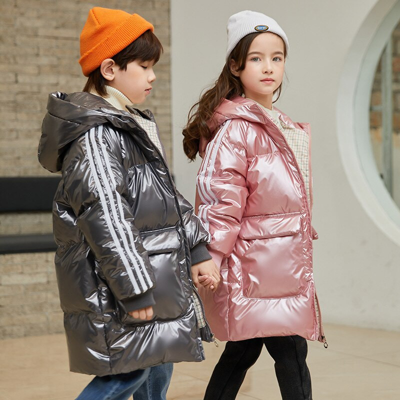 Zēnu ziemas mēteļi un jaka bērniem Sporta jakas Baltas pīles dūnu biezas Ziemas jaka Zēnu meitenes ziemas mētelis bērnu apģērbi Parker