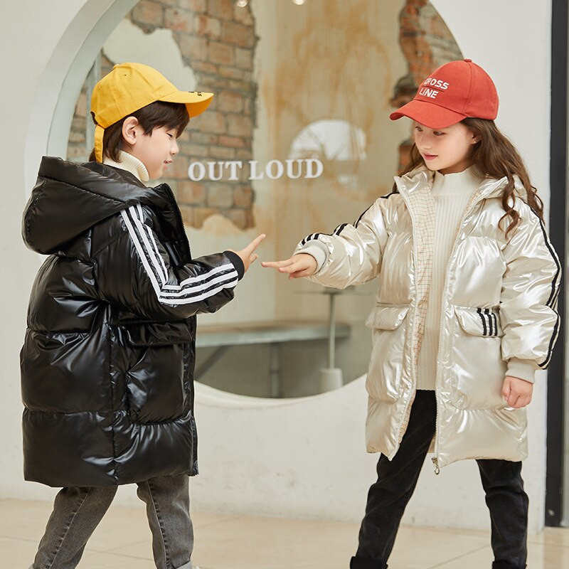 Zēnu ziemas mēteļi un jaka bērniem Sporta jakas Baltas pīles dūnu biezas Ziemas jaka Zēnu meitenes ziemas mētelis bērnu apģērbi Parker
