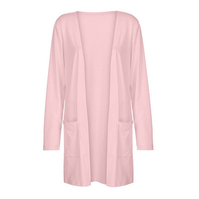 Masīvs sieviešu jakas vidēja garuma sieviešu rudens, garām piedurknēm, plāni, brīvi trikotāžas mēteļi.