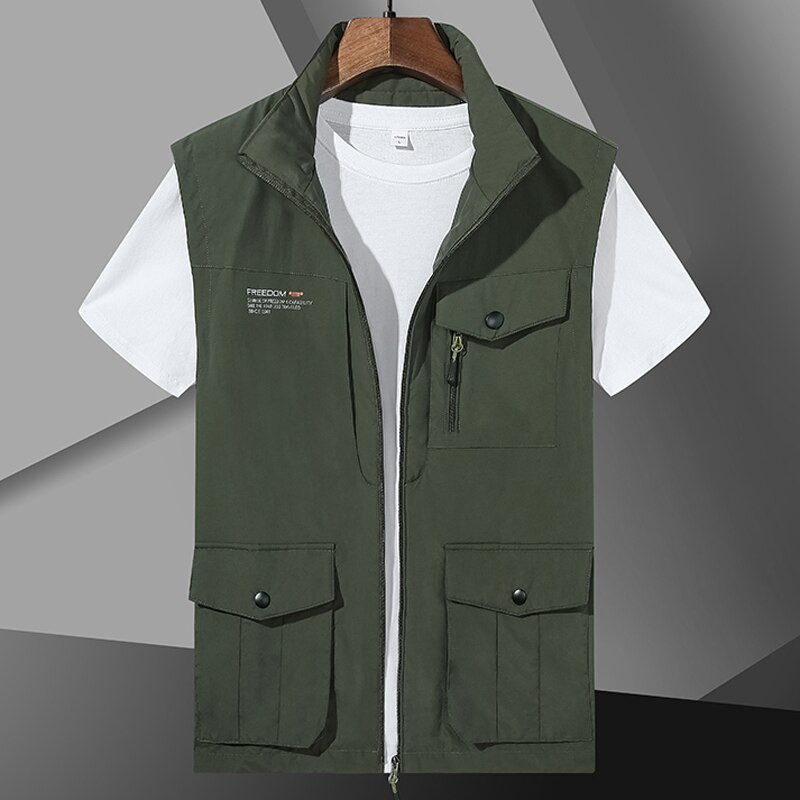 Vīriešu Veste Jakas Veste Vasaras Sports Multi Pocket techwear jaqueta masculina Kāpšana Pārgājieni Darbs Makšķerēšana Bezpiedurkņu jaka