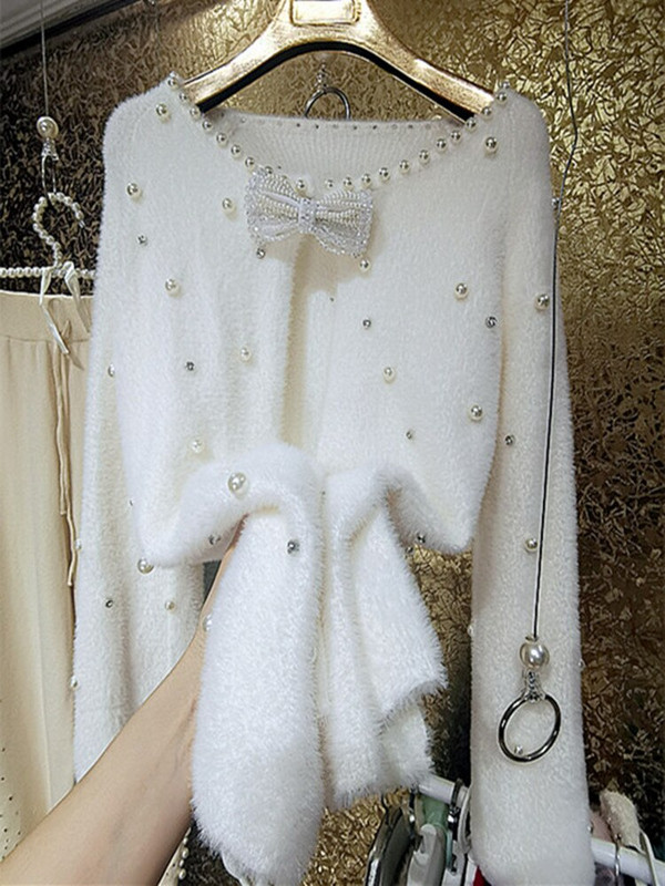 Izuzetno sjajni biserni džemper džemper džemper široka ženska odjeća