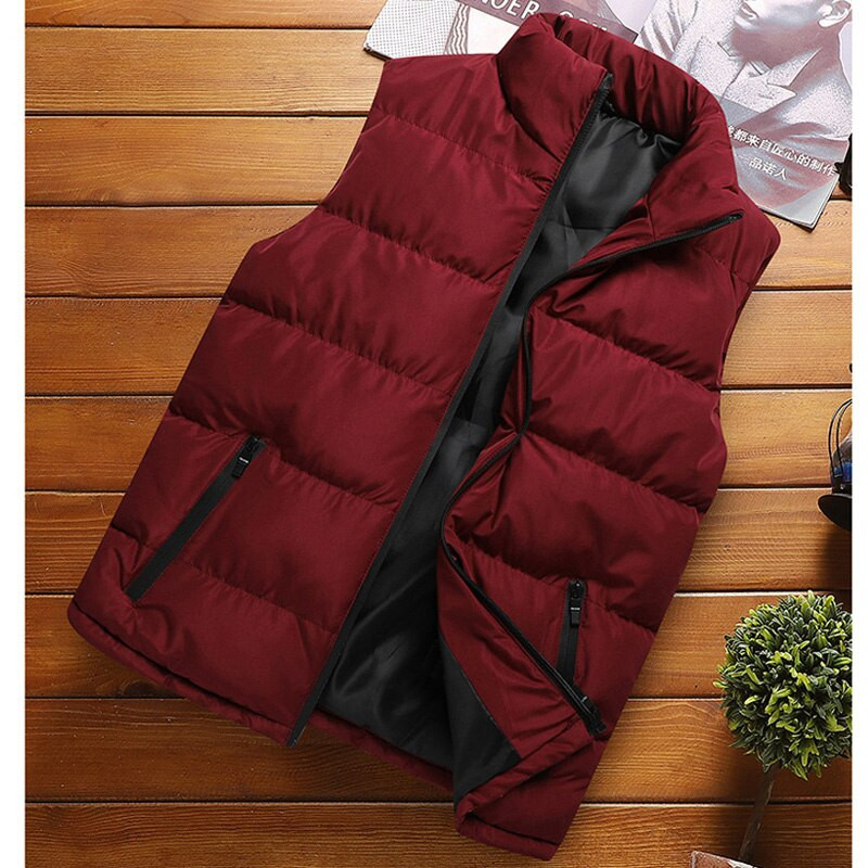 DIMUSI Ανδρικό τζάκετ αμάνικο γιλέκο χειμερινής μόδας Ανδρικό γιλέκο με βαμβακερή επένδυση Ανδρικά παλτό με γιακά Παχύ γιλέκο Ρούχα 5XL