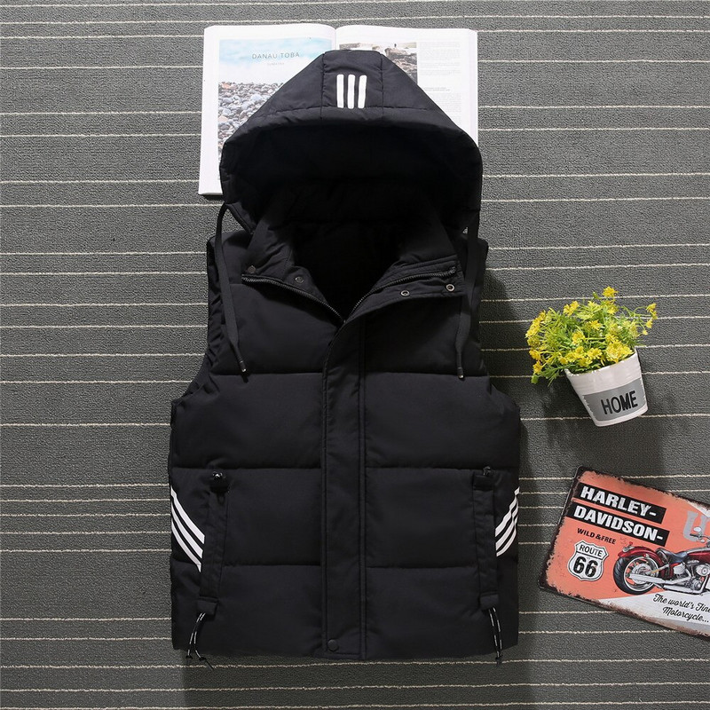 Ziemas jaciņa Plus liela izmēra 7xl cepure noņemama vīriešu jaka kokvilnas odere Bieza Parka pelmeņu jaka bez piedurknēm ceļojumu veste